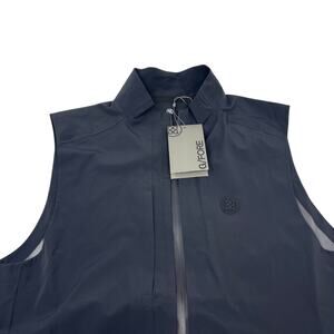 G/Fore Mens Medium Solid Black Full Zip Vented Luxury Golf Vest NWT